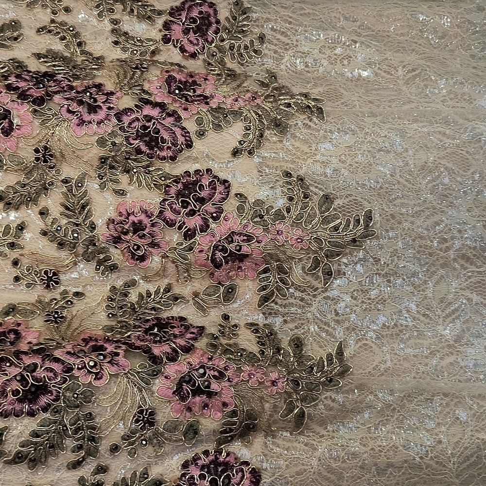 Elizabeth K GL2269  Elegant Beaded Lace Embroidery Floral Sleeveless Dress Sz Lg - Picture 15 of 17